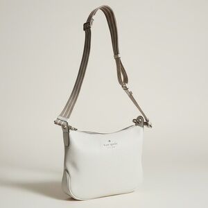 Kate Spade White Pebbled Leather Crossbody Bag Neutral Everyday NWOT